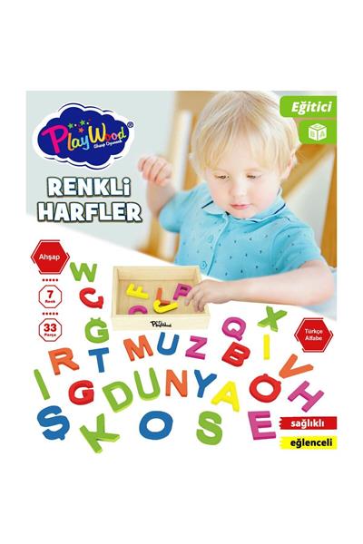 Seçtim Aldım Ahşap 7 Renk 33 Parça Renkli Harfler Eğitici Oyuncak Seti Ony-402