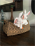 Zera by Sinem El Boyaması Polyester Tavşanlı Dekoratif Organizer Kutu 24x18x12 cm