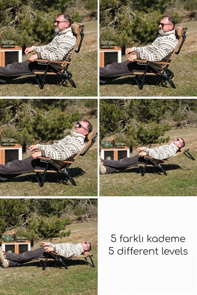 Explorer Kamp/Plaj Sandalyesi 4 Kademeli Haki