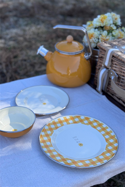 Picnic Emaye Kase Sarı 14 cm