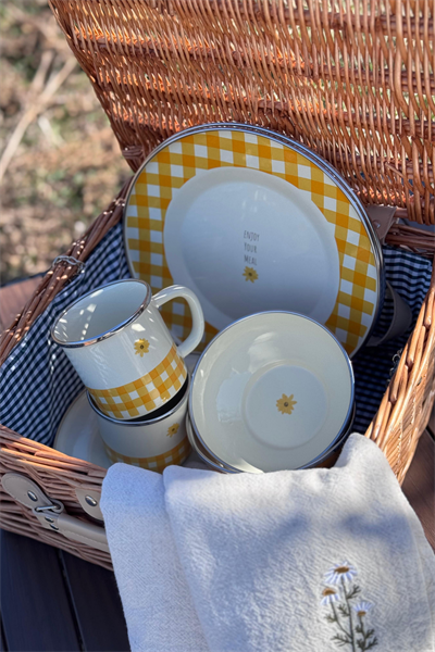 Picnic Emaye Kase Sarı 14 cm