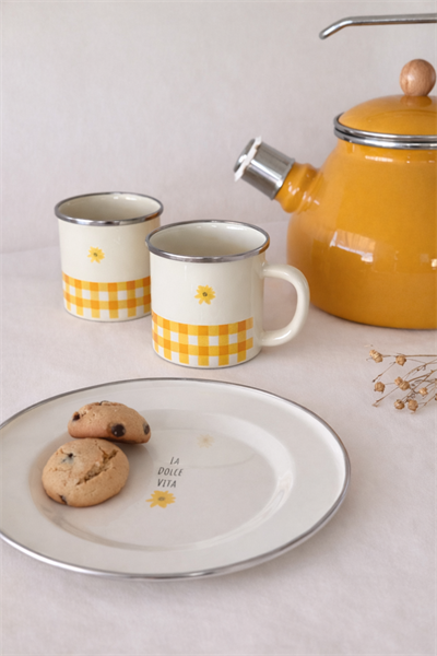 Picnic Emaye Tabak Bej 21 cm