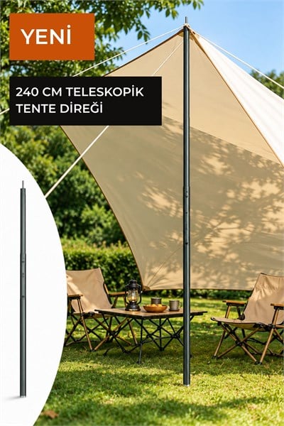 Teleskopik Alüminyum Tente Direği