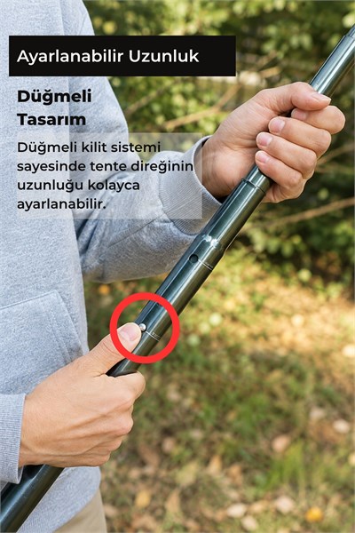 Teleskopik Alüminyum Tente Direği