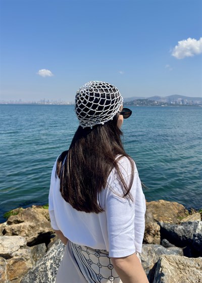Gri Pullu Crochet Saç Aksesuarı