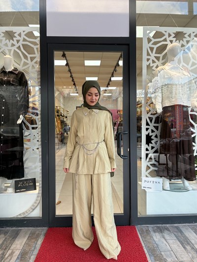 SBL Tensel Pantolonlu Taş Yaka Takım