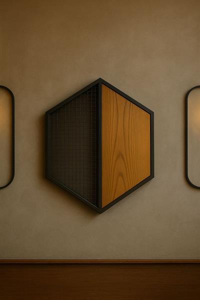 Mesh Dekor Metal Ahşap Altıgen Hasır Telli Siyah