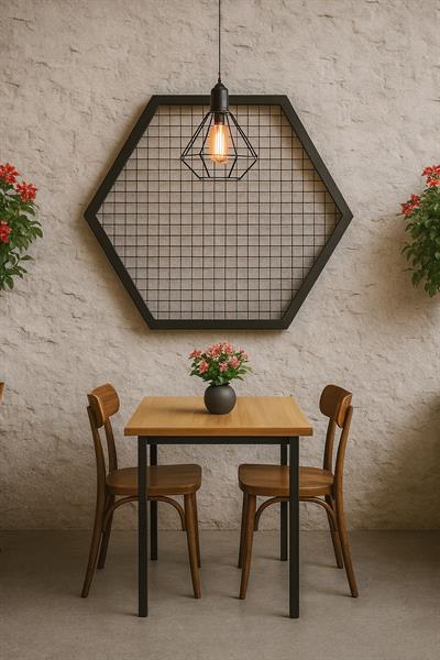 Mesh Dekor Metal Altıgen Hasır Telli Siyah