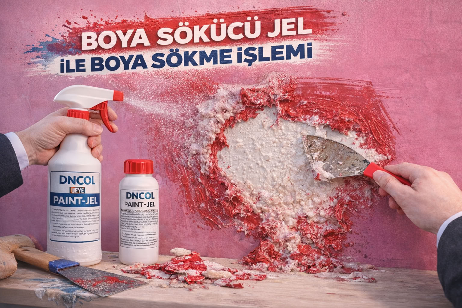 Boya sökücü Jel uygulaması - metal yüzeyde profesyonel kullanım