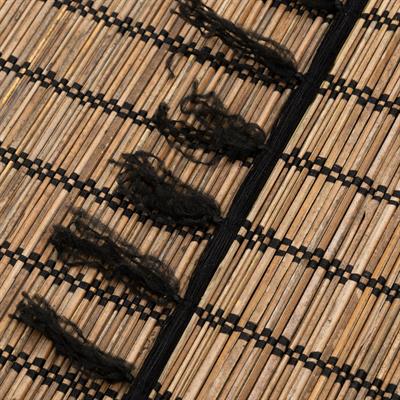 Amerikan Servis Naturel Rattan Siyah Dikişli