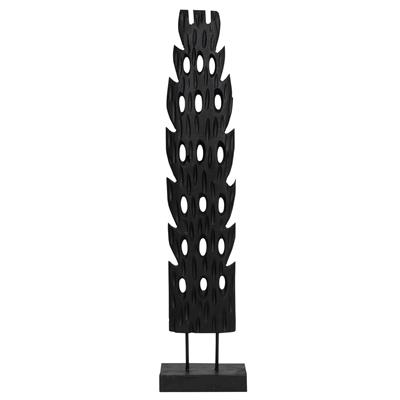 Ayaklı Dekoratif Aksesuar Teak Siyah 85cm