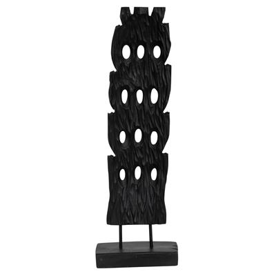 Ayaklı Dekoratif Aksesuar Teak Siyah  60cm