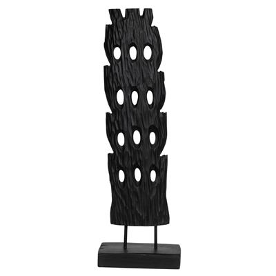 Ayaklı Dekoratif Aksesuar Teak Siyah  60cm