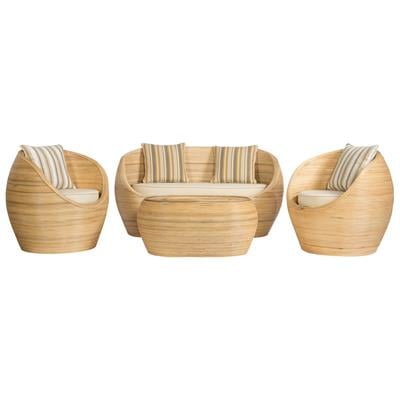 Bambu Oturma Takımı (2 Tek Kişilik +1 İki Kişilik + 1 Kahve Masası)