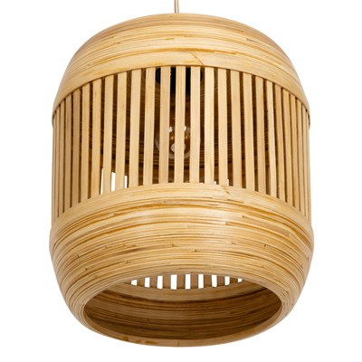 Bambu Tavan Aydınlatması Silindir Form  35cm