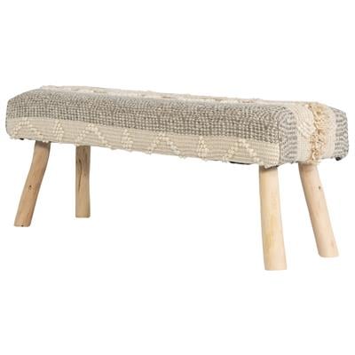 Bench  Fildişi / Gri 80 cm x 30 cm x 40 cm
