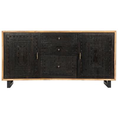Büfe Ahşap Oymalı 2 kapaklı 3 çekmeceli 180 cm x 50 cm x 90 cm