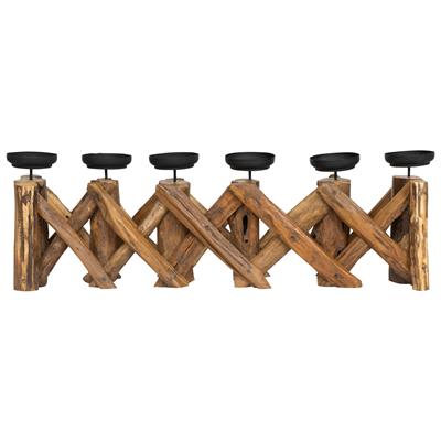 Dekoratif  6 lı  Mumluk Teak