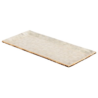 Dekoratif Dikdörtgen Sedefli Tepsi Deniz Kabuğu & Hindistan Cevizi Kabuğu Kaplama 40×18 cm