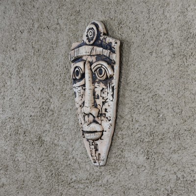 Dekoratif Etnik Seramik Yüz Maskesi Figür E- 30x55cm