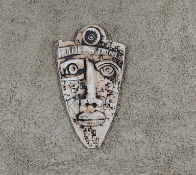 Dekoratif Etnik Seramik Yüz Maskesi Figür F- 30x55cm