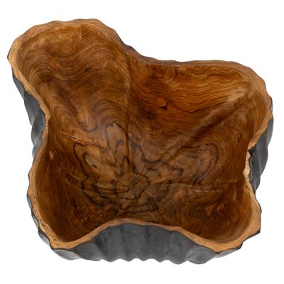 Dekoratif Gondol Lotus Yakma Siyah Teak  45 cm x 45 cm x 20 cm
