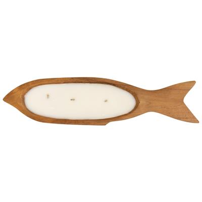 Dekoratif Mum Teak Balık Formu 60cm L