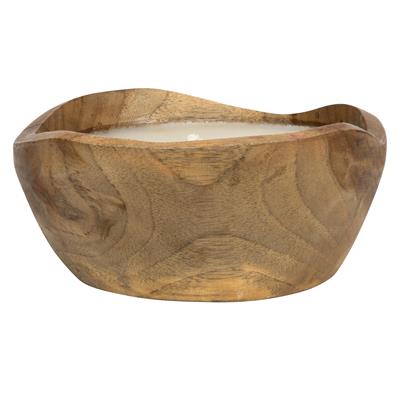 Dekoratif Mum Teak Oymalı Yuvarlak Form Ç.15cm
