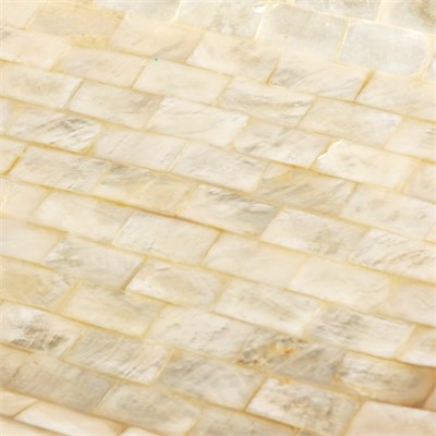 Dekoratif Dikdörtgen Sedefli Tepsi Deniz Kabuğu & Hindistan Cevizi Kabuğu Kaplama 29×18cm