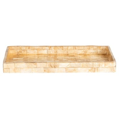Dekoratif Dikdörtgen Sedefli Tepsi Deniz Kabuğu Kaplama 26×16 cm