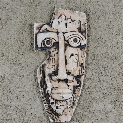 Dekoratif Etnik Seramik Yüz Maskesi Figür D- 30x55cm