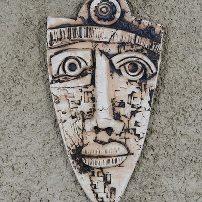 Dekoratif Etnik Seramik Yüz Maskesi Figür A-30x55cm