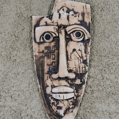 Dekoratif Etnik Seramik Yüz Maskesi Figür C- 30x55cm