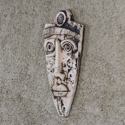 Dekoratif Etnik Seramik Yüz Maskesi Figür A-30x55cm