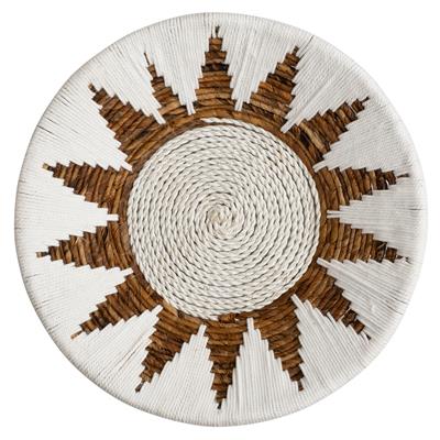 Duvar Tabağı Beyaz Makrame Naturel 40 cm