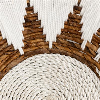 Duvar Tabağı Beyaz Makrame Naturel 40 cm