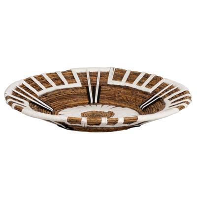 Duvar Tabağı Beyaz Makrame Naturel 50 cm