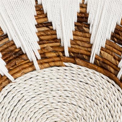 Duvar Tabağı Beyaz Makrame Naturel 50 cm