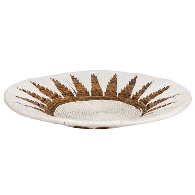 Duvar Tabağı Beyaz Makrame Naturel 60 cm