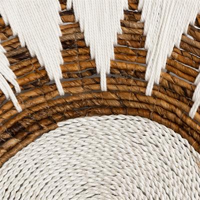 Duvar Tabağı Beyaz Makrame Naturel 60 cm