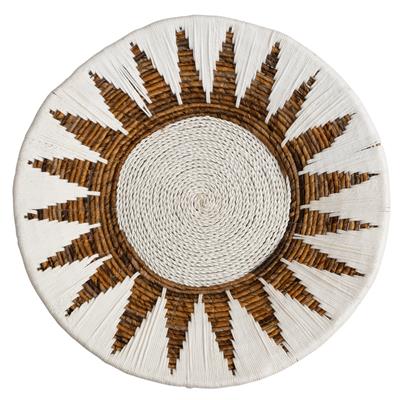 Duvar Tabağı Beyaz Makrame Naturel 60 cm