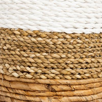 Hasır Sepet Naturel Beyaz Y.16cm  Ç.15 cm