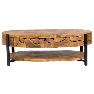Orta Sehpa Teak / Siyah Metal Curve Form 120 cm x 80 cm x 40 cm