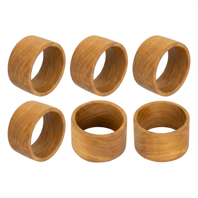 Peçete Halkası Teak 6 lı Set