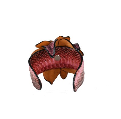 Piton Derisi Lotus Çiçeği Bileklik Gül Kurusu
