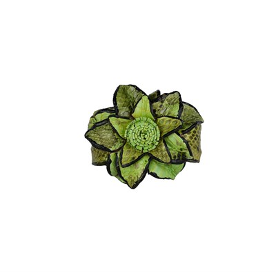 Piton Derisi Lotus Çiçeği Bileklik Yeşil