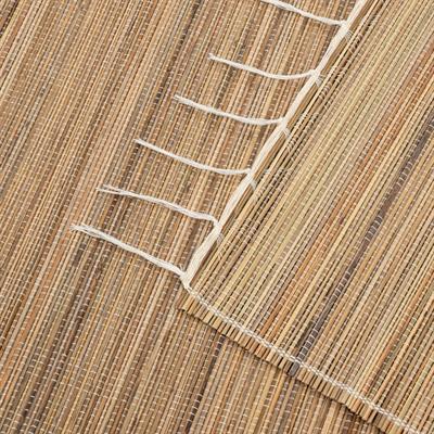 Runner Naturel Rattan Beyaz Dikişli