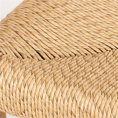 Sentetik Rattan İp Oturumlu Teak Kolçaklı Sandalye