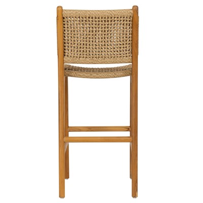 Sentetik Rattan İp Oturumlu Teak Naturel Renk Bistro Sandalye Y.65 cm
