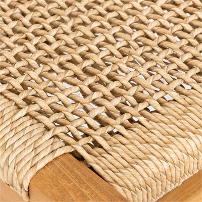 Sentetik Rattan İp Oturumlu Teak  Yemek Sandalyesi